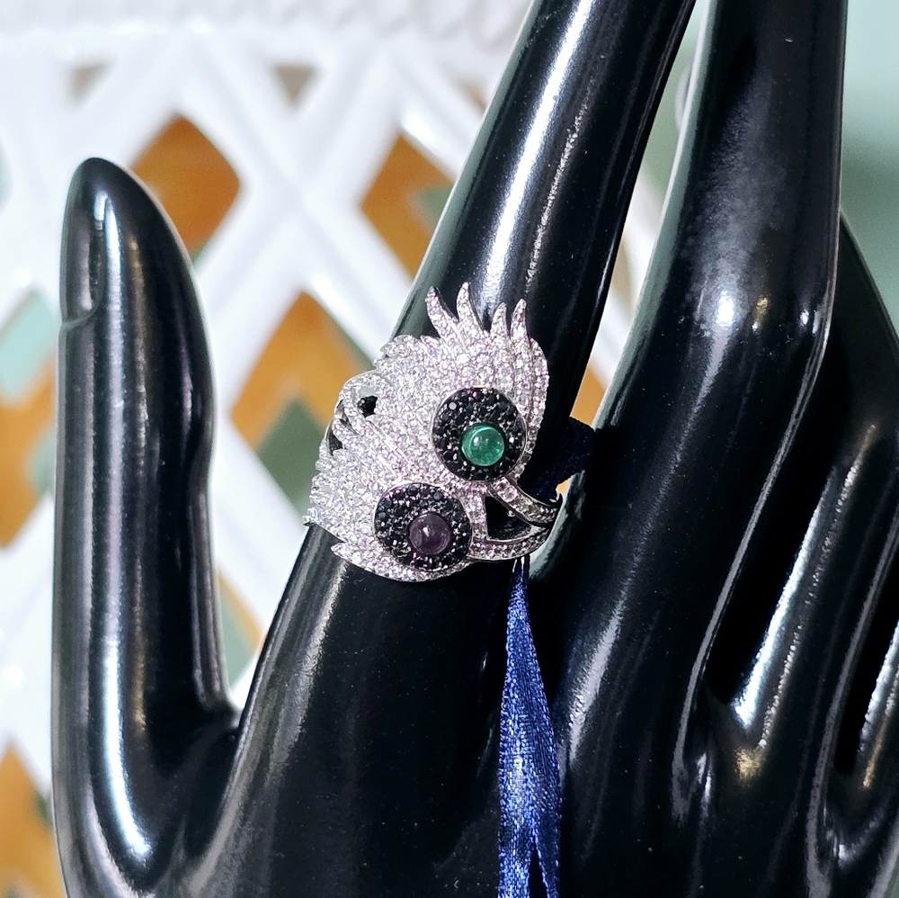 Contessa Di Capri Peacock Sterling Silver Ring